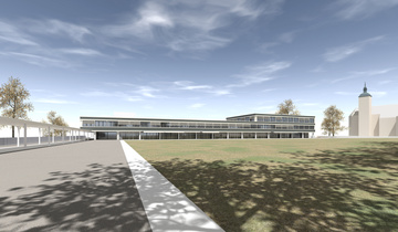Neubau Stadthaus mit Tiefgarage und Gestaltung Festwiese