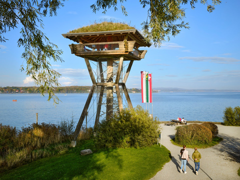 Der Aussichtsturm im Seeburgpark ist öffentlich zugänglich. Aussichtsturm im Seeburgpark