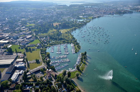Luftaufnahme Kreuzlingen Hafen, westwärts