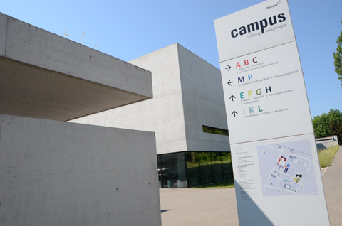 Campus PHTG, Gebäude und Wegweiser Campus PHTG, Gebäude und Wegweiser