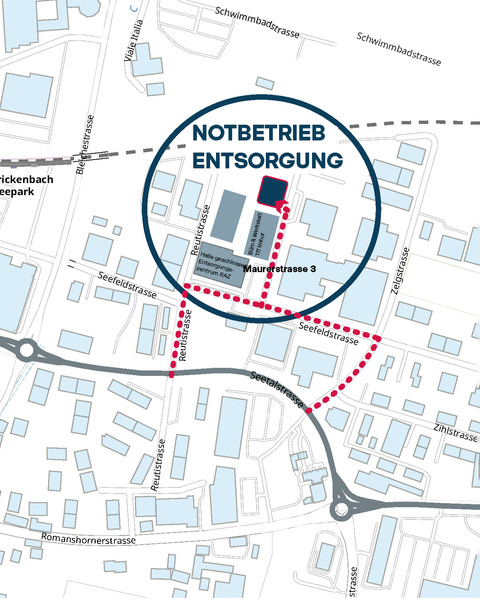 Entsorgung im RAZ dank Notbetrieb wieder möglich. Notbetrieb Entsorgung RAZ