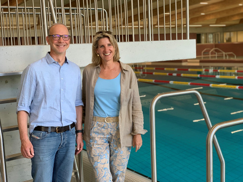 Das Co-Präsidium des Einweihungsfestes, Silvia Cornel und Marco Pätzold. Marco Pätzold und Silvia Cornel