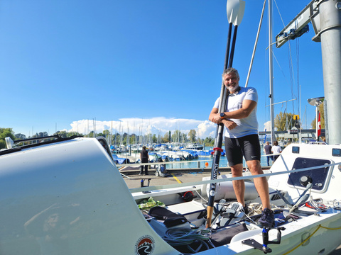 Steve Chetcuti bereitet sich in Kreuzlingen auf seine Atlantik-Überquerung mit dem Ruderboot vor. Steve Chetcuti