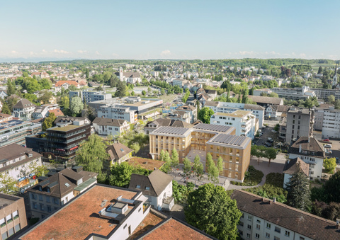 Das geplante Stadthaus aus der Vogelperspektive
