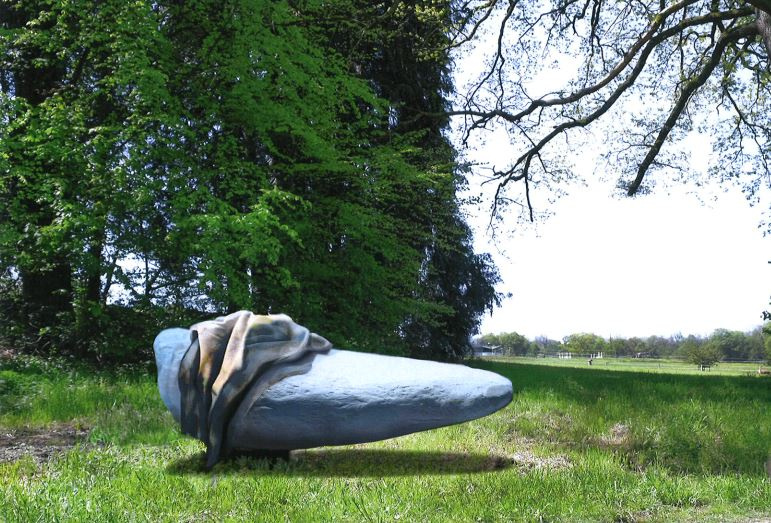 „Der Schrofen, Findling schwebend“ von Eva Pisana / Kerstin Kubalek: Simulation „Der Schrofen, Findling schwebend“, Eva Pisana / Kerstin Kubalek