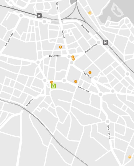 Karte der acht Standorte Kinderkunstweg Kinderkunstweg