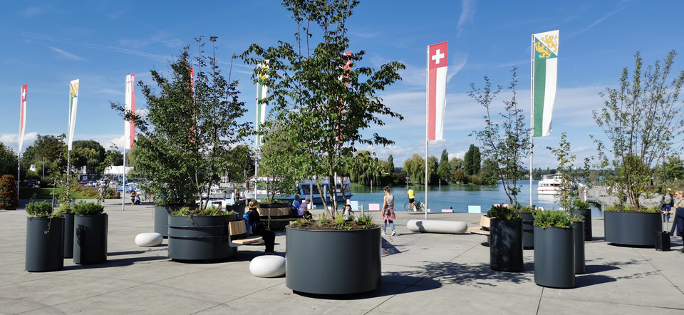 Die Stadt-Insel am Hafenplatz. Stadtinsel Hafenplatz