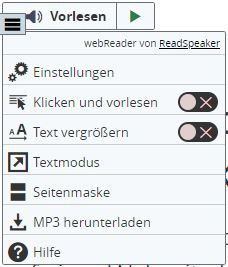 Button Vorlesen mit Menü, ReadSpeaker