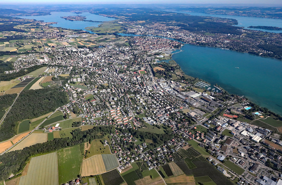 Künftig soll es mehr Wohnangebote für alle Einkommensschichten geben. Luftbild Kreuzlingen