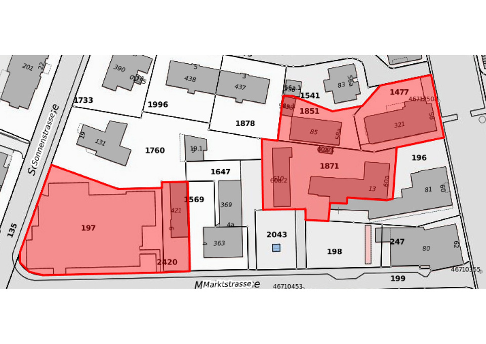 Tauschvertrag Stadt und Häberlin Situationsplan Parzellen