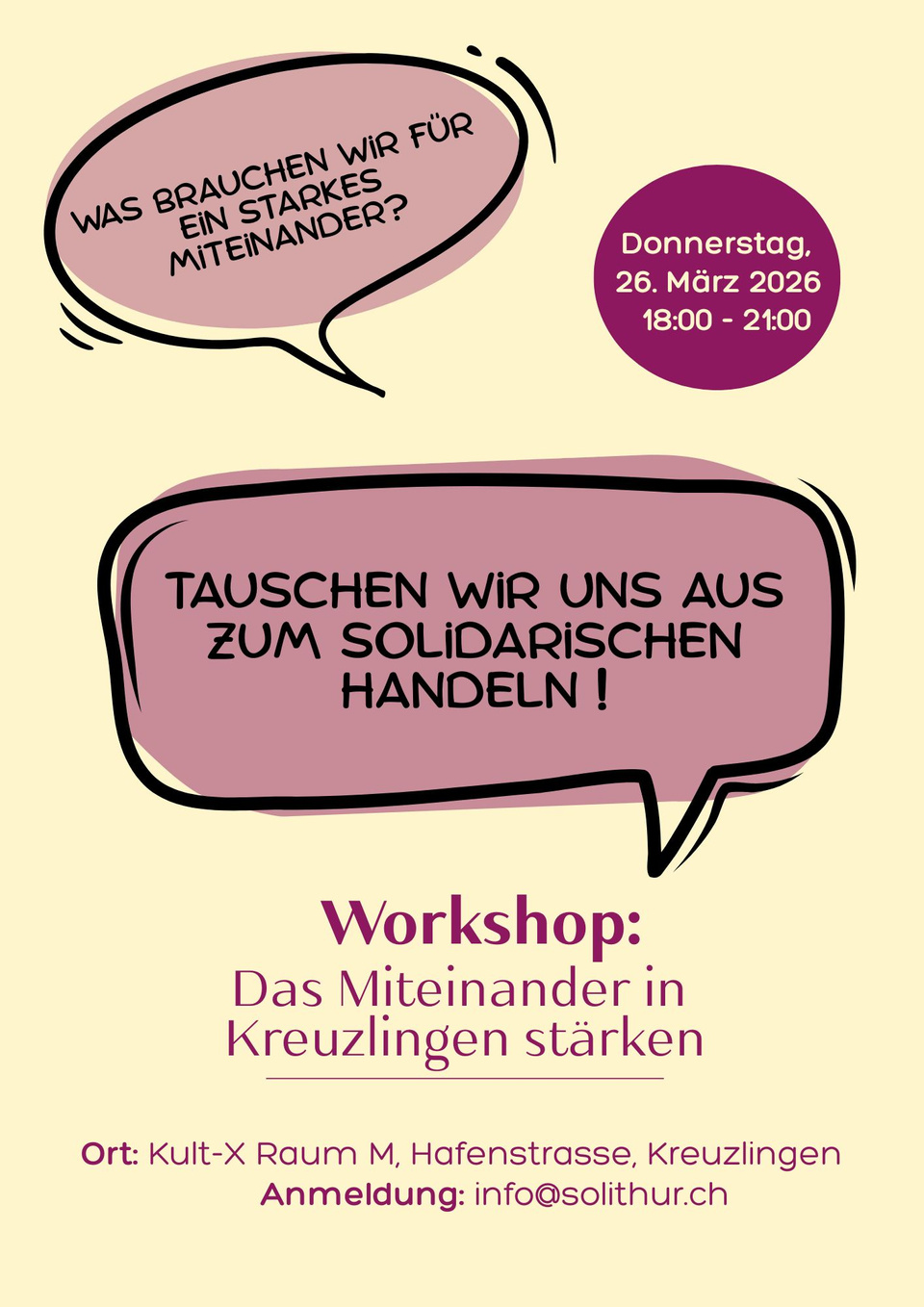 Flyer SoliThur Workshop 2026 - Vorderseite Flyer SoliThur Workshop 2026 - Vorderseite