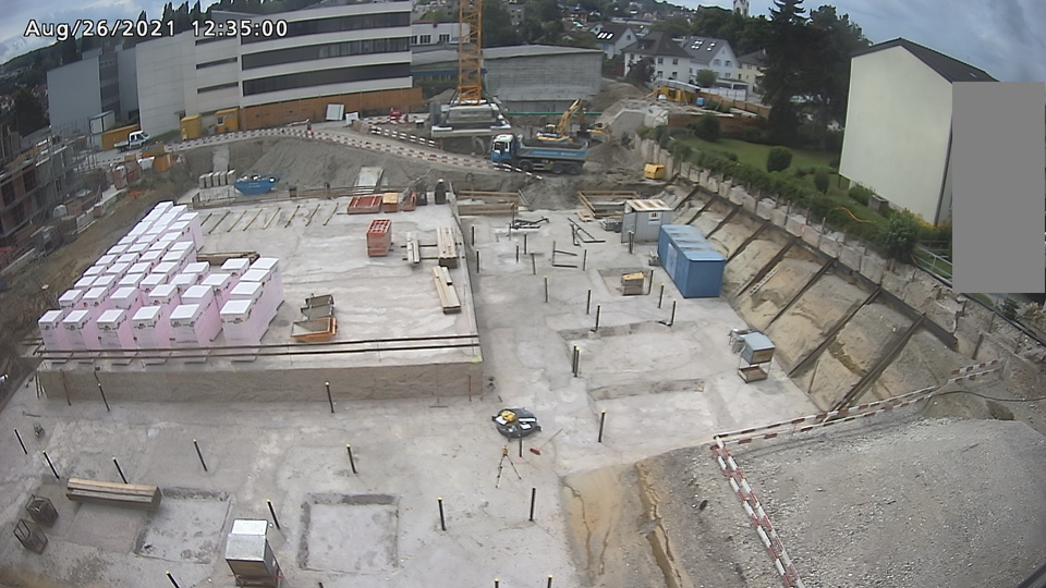 Momentaufnahme am 26. August 2021, Baustelle Familien- und Freizeitbad Egelsee Erweiterungsbau Familien- und Freizeitbad Egelsee