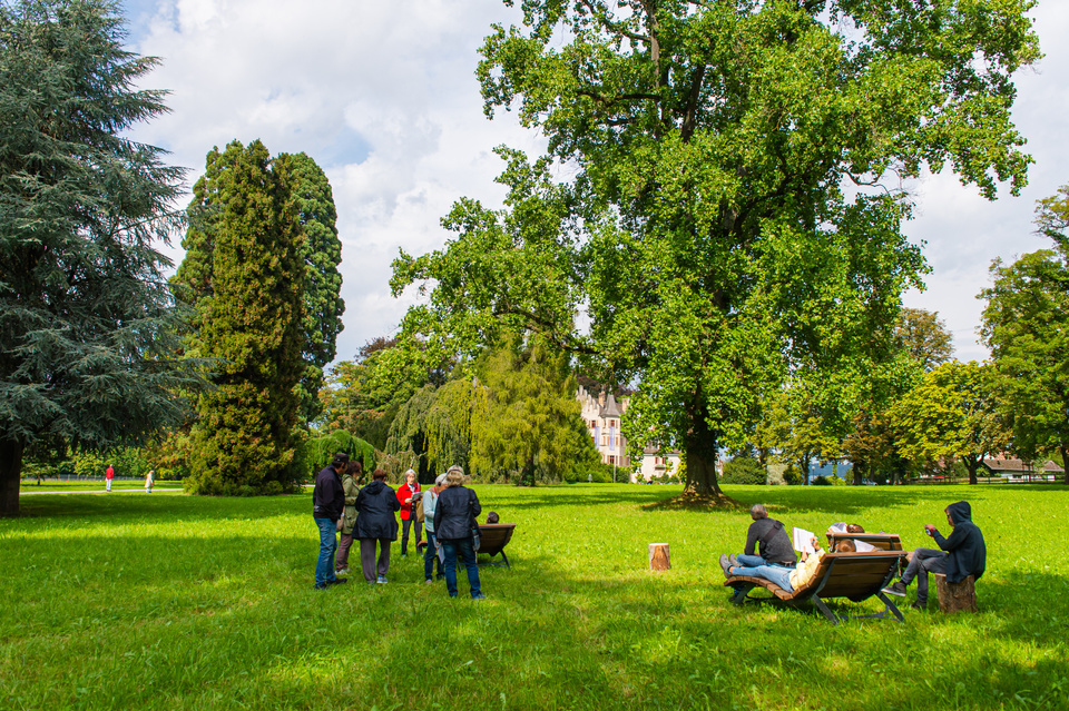Puren Genuss bietet der Hörspaziergang im Seeburgpark Hörspaziergang