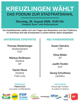 Flyer der Interpartei zum Stadtrats-Podium