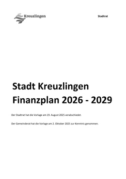 Finanzplan 2026 - 2029 Finanzplan 2026 - 2029