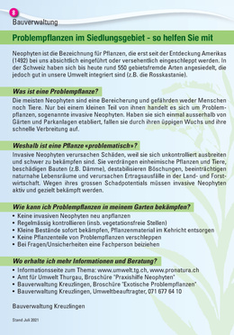 Problempﬂanzen im Siedlungsgebiet &ndash; so helfen Sie mit