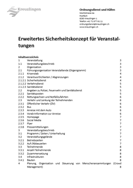 Erweitertes Sicherheitskonzept – Vorlage Erweitertes Sicherheitskonzept – Vorlage