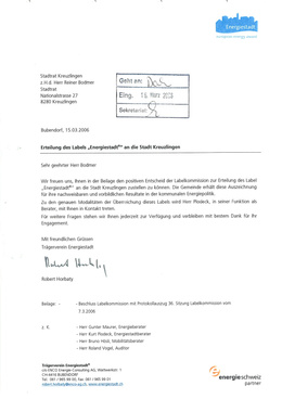 Energiestadt, Erteilung Label Energiestadt Erteilung Label