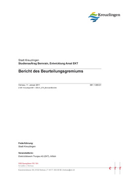 Studienauftrag "Bernrain", Bericht Beurteilungsgremium Studienauftrag "Bernrain"