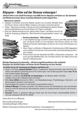 Infoblatt Bereitstellung Altpapier Altpapier und Karton sind sinnvolle Rohstoffe