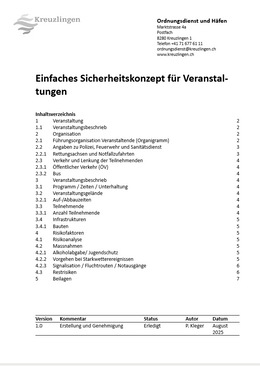 Einfaches Sicherheitskonzept – Vorlage Einfaches Sicherheitskonzept – Vorlage