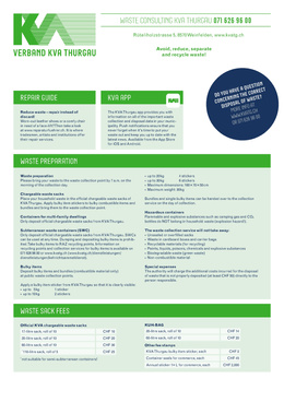 Waste calender, 2nd page - Verband KVA Thurgau Waste calender 2nd page (English)
