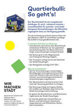 Quartierbulli – so geht's! Quartierbulli: So geht's!