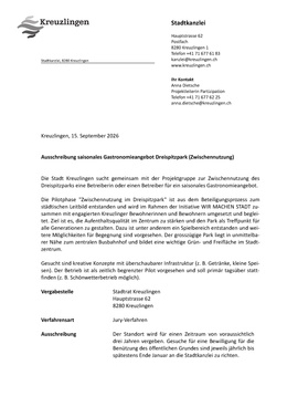 Ausschreibung Gastronomieangebot Ausschreibung Gastro-Angebot