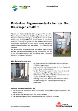 Merkblatt Regenwassertank Merkblatt Regenwassertank