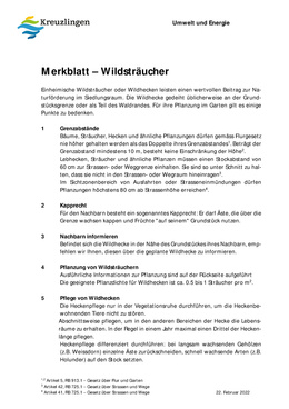Merkblatt Wildstr&auml;ucher