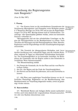 Baugesetz 1977 - Verordnung Verordnung zum Baugesetz des Kantons Thurgau